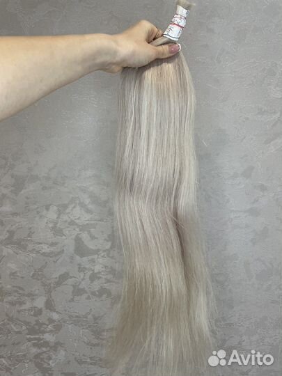 Натуральные волосы пепельный блонд 50-75 см
