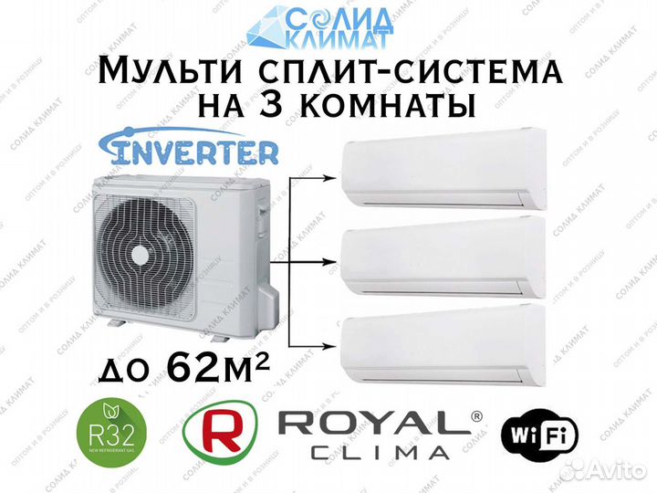 Мульти сплит система на 3 комнаты