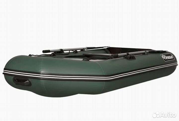Лодка пвх Фрегат 280 ек с килем, зеленая