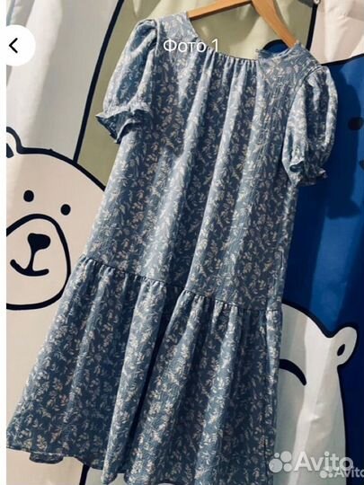 Платье жатка ярус шелк вискоза М