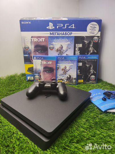 Sony Playstation 4 Slim 1Tb 3 диска Идеал