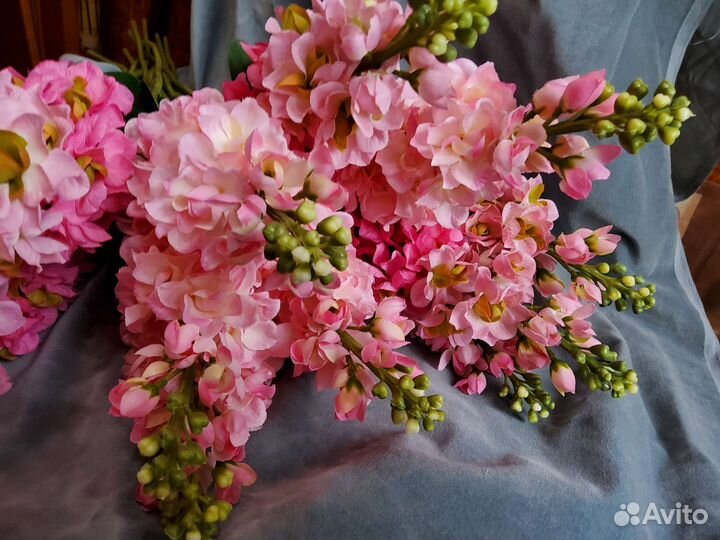 Цветы из шелка высокие.Дельфиниум.высота80см