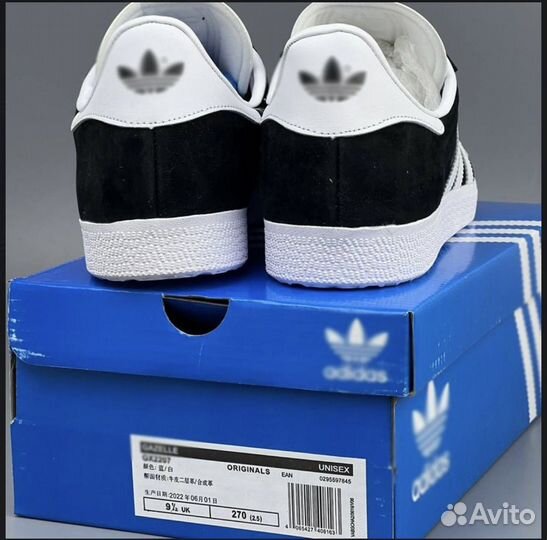 Кроссовки Adidas Gazelle Black White