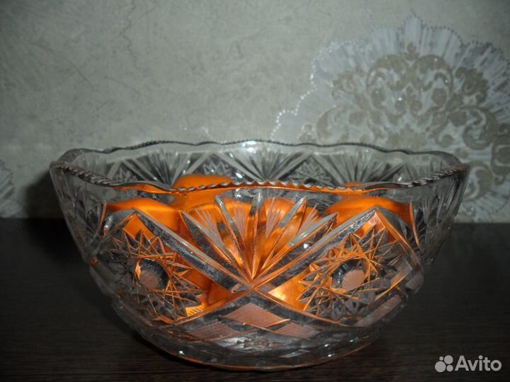 Ваза хрустальная для фруктов. (Салатница) СССР