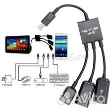 Микро хаб-otg с 1-3 usb и доп. питанием