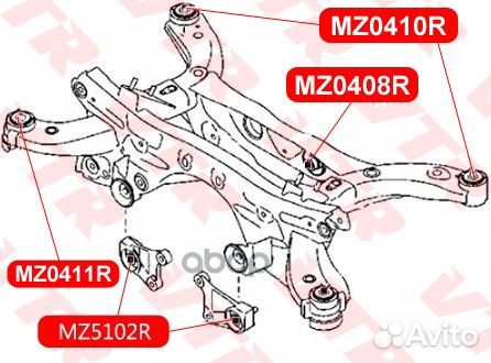 Сайлентблок балки задней подвески VTR G12182LR