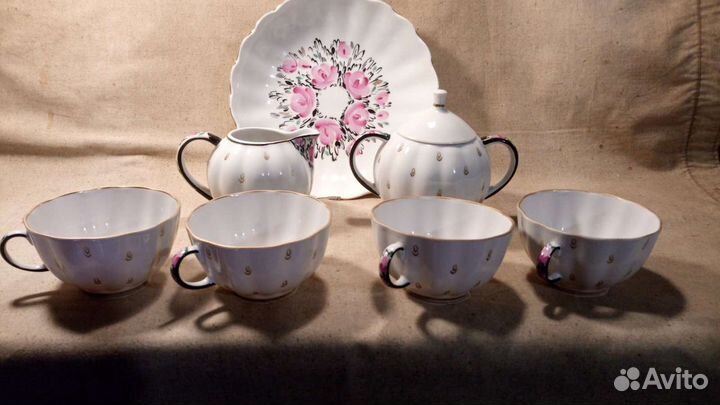 Набор чайный лфз ручная роспись СССР