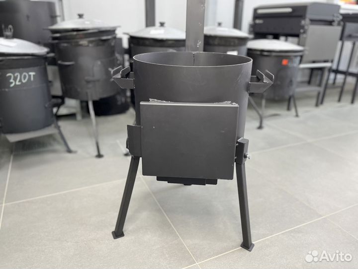 Печь 3 мм c трубой для казана 12 литров