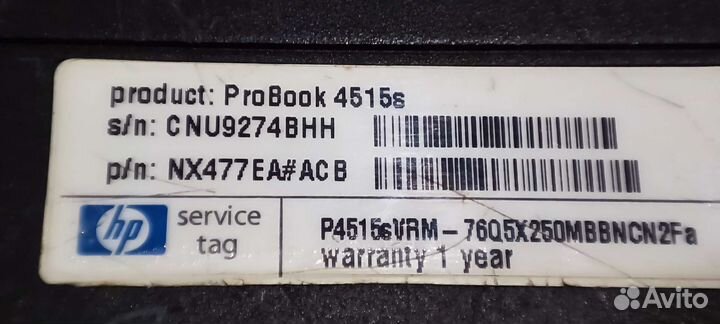 Ноутбук HP 4515s на запчасти