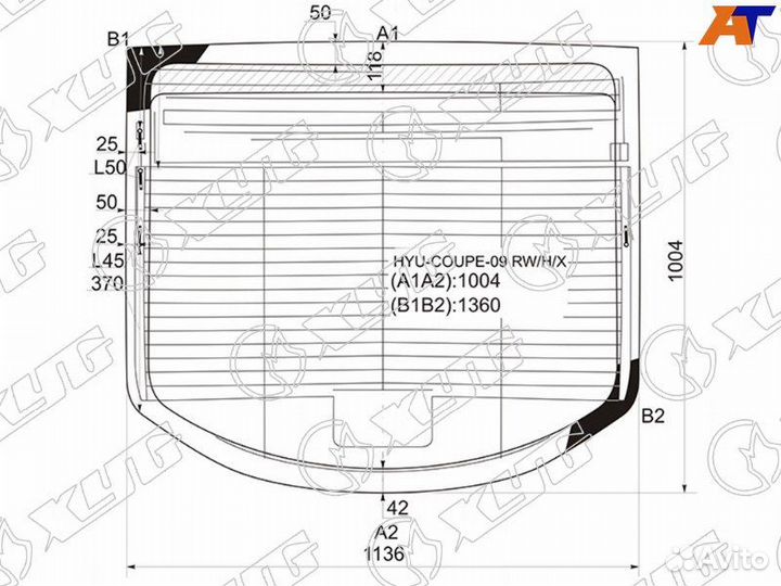 Стекло заднее Hyundai Genesis