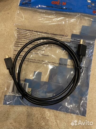 Новый кабель hdmi-mini hdmi 1 метр