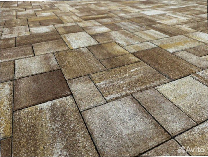 Тротуарная плитка брусчатка 100.200.60 серая