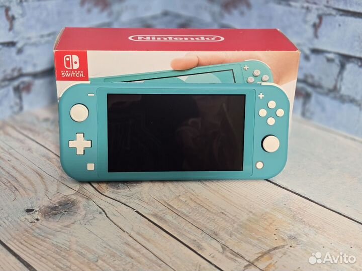 Nintendo switch lite берюзовый прошитый 32gb+64gb