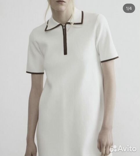 Платье с воротником поло lime