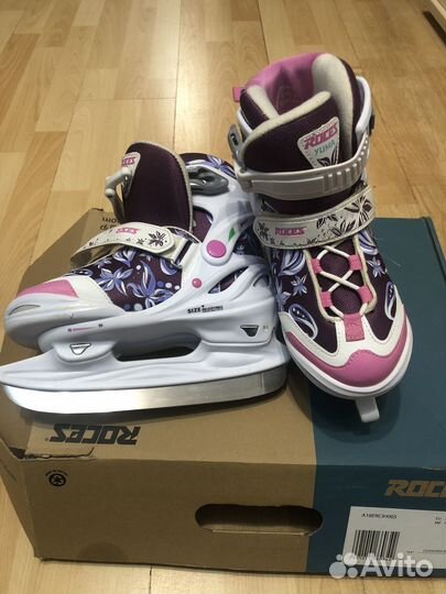 Коньки для девочки раздвижные, размер 30-35