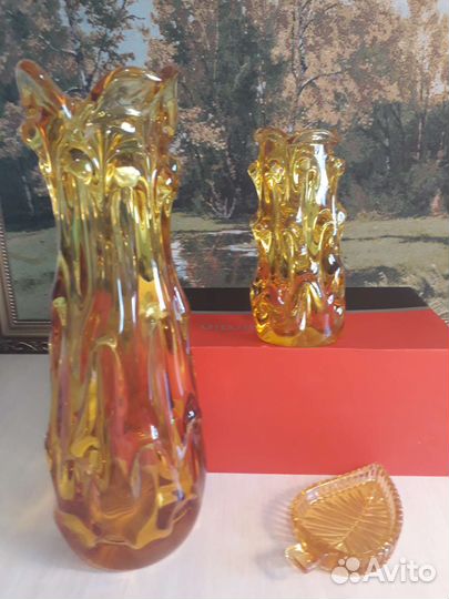 Вазы богемское стекло (Jan Beranek) времени СССР