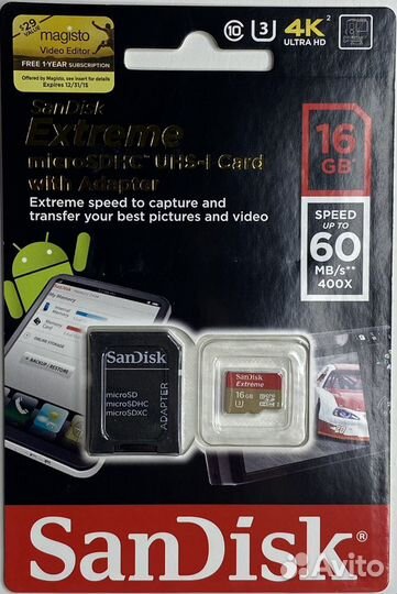 Карта памяти MicroSD SanDisk 16GB