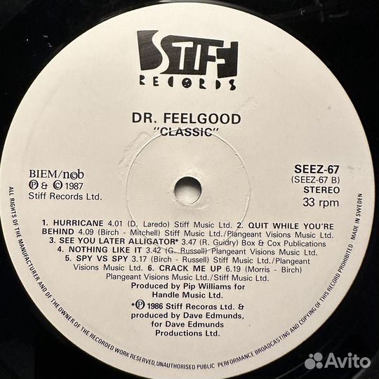 Dr. Feelgood – Classic (Швеция 1987г.)