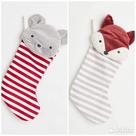 Рождественский носок для подарков hm новый