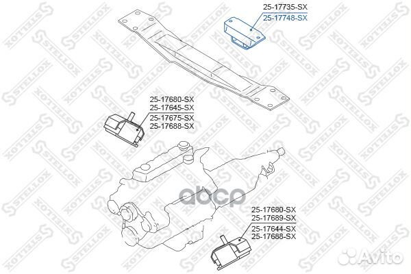 25-17748-SX подушка двигателя задняя Nissan Te