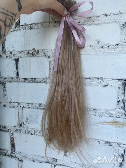 Волосы для наращивания 40 см блонд