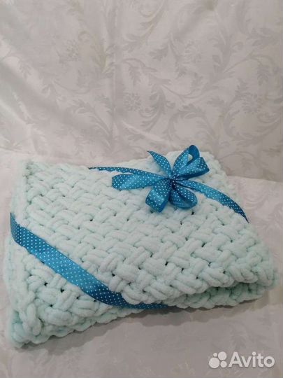 Вяжу на заказ детские плюшевые пледы)