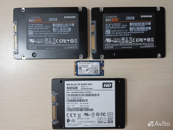 SSD Samsung 870 EVO, 860 EVO, WD blue,intel optane