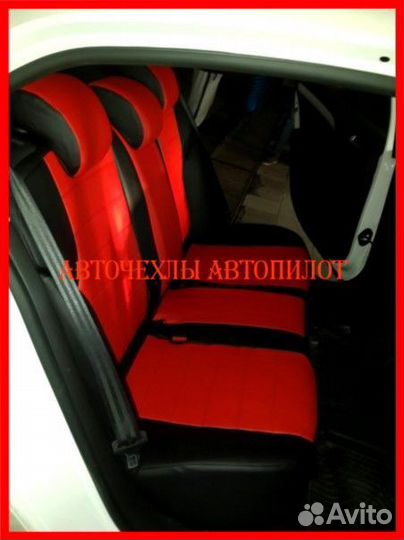 Чехлы Автопилот Citroen C4 Sd из экокожи чёр-крас