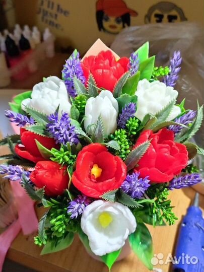 Мыло ручной работы. Букет к 8 марта