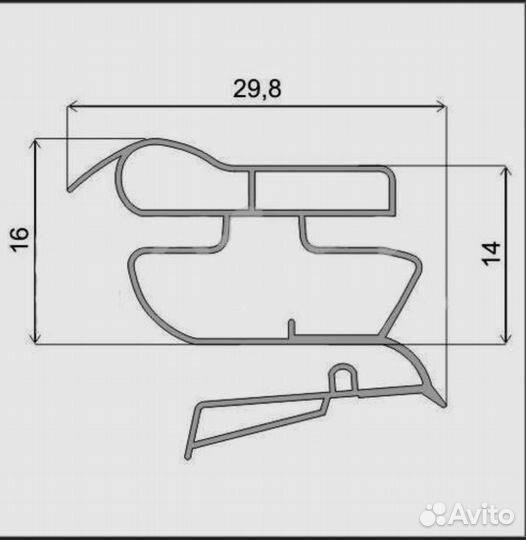 Уплотнитель двери Indesit RA32G, 1140 x 570 мм