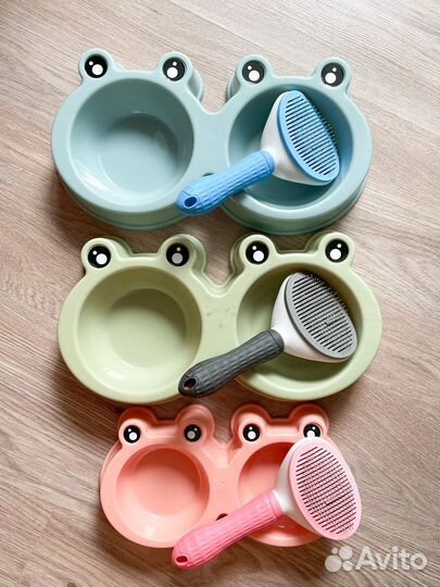 Миска и расческа для животных новые