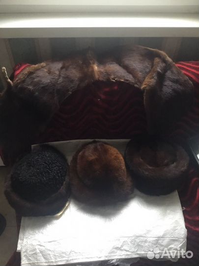 Норковые шапки и воротник лот