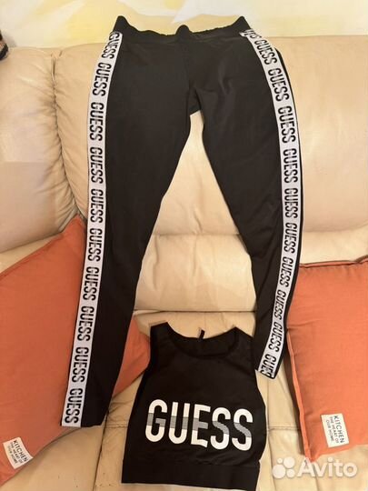 Спортивный костюм в зал guess (лоссины + топ)