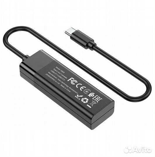 Переходник hoco HB25 type-C, USB 3.0/2.0 HUB на 4