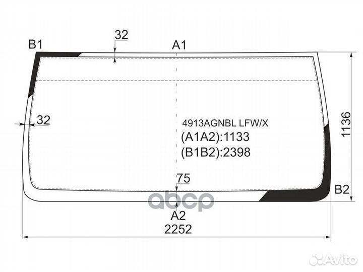 Стекло лобовое Man Tga-Series 00-07 / Tgx-Series
