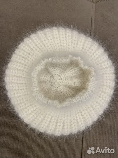 Берет вязанный из пуза норки