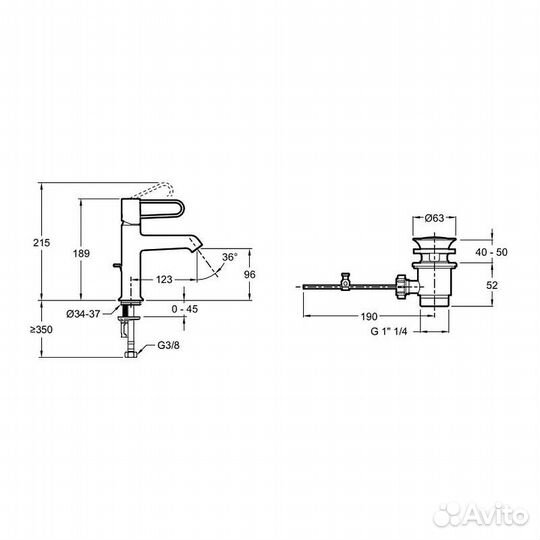 Смеситель для раковины Jacob Delafon e21028-bl-bl