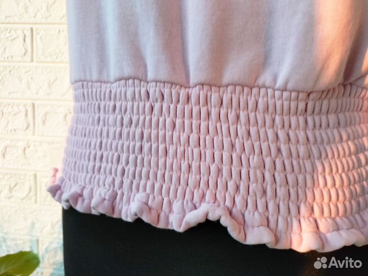 Укороченный розовый свитшот 46 48