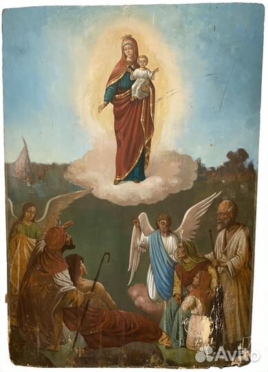 Храмовая икона Скорбящим Радость 19 век