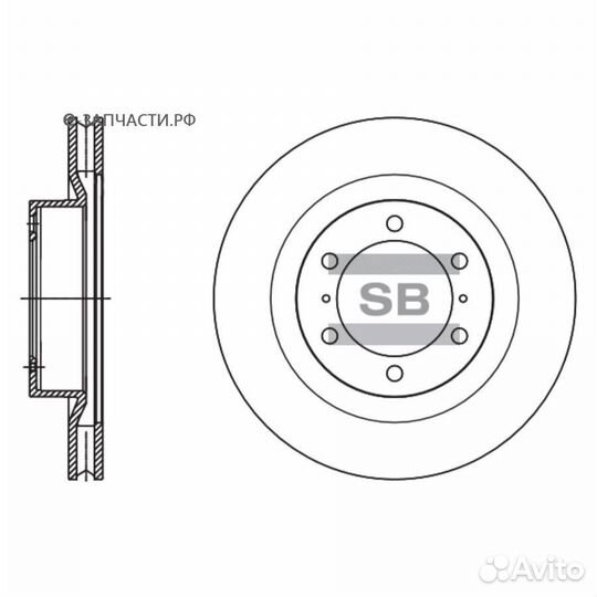 Sangsin brake SD4090 Торм.диск пер.вент.338x32 6 о