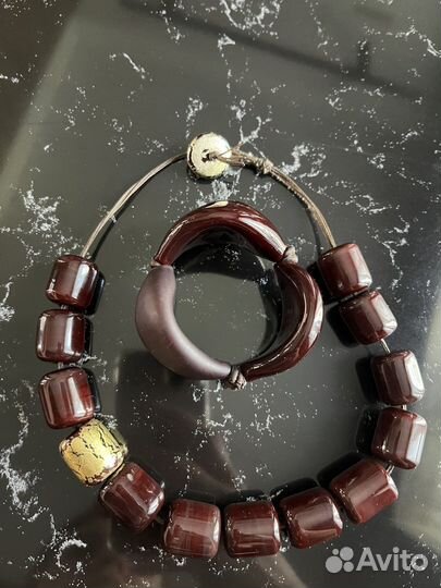 Комплект бусы и браслет