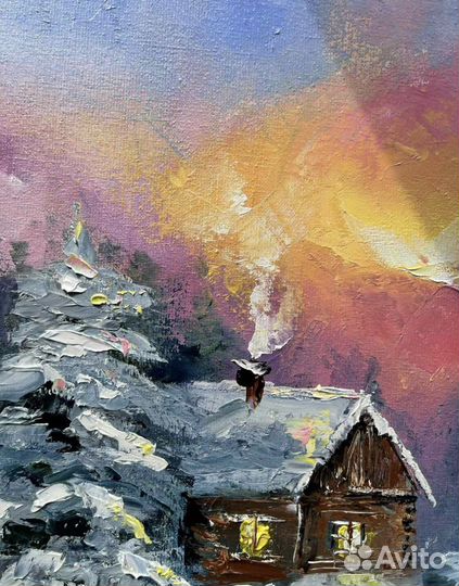 Картина «Зимний пейзаж», масло/ холст