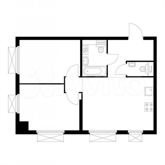 2-к. квартира, 53,6 м², 19/33 эт.