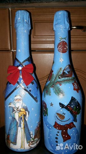 Декупаж на бутылках и прочем