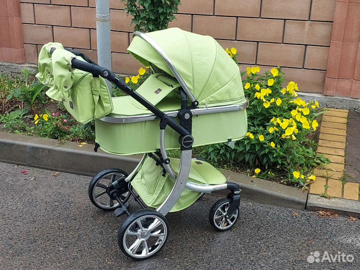 Коляска 2в1 Кожа Новая эксклюзив (Green)