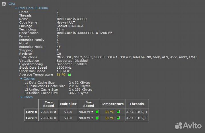 Lenovo Thinkpad X240 12.5 IPS i5-4300U 8гб 120 SSD