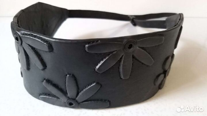 Кожаный широкий пояс