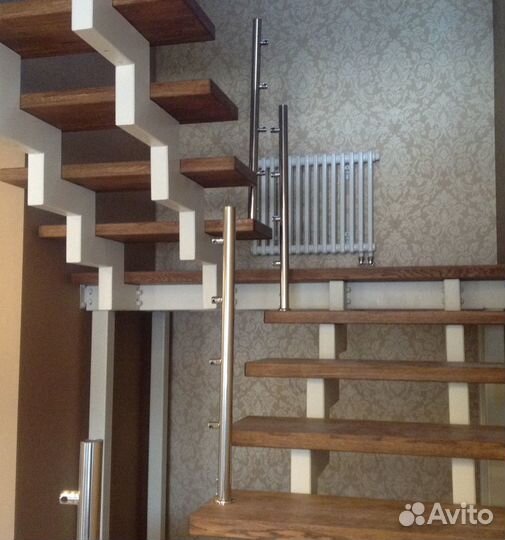 Металлокаркас Г-образной Лестницы на Второй Этаж