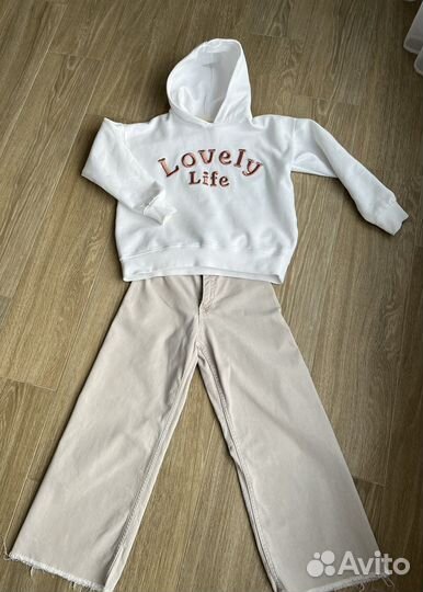 Джинсы и толстовка zara для девочки 11-12 лет