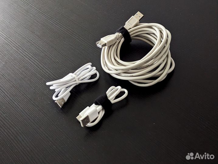 USB-A USB-C кабеля 5м, 1м, 0.45м